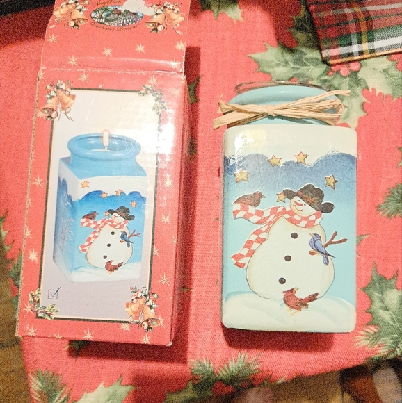 🌲Vintage Snowman jar/candleholder in original box MAYRICH CO - Picture 5 of 6